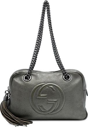 Gucci Borsa a spalla Soho in pelle con catena e zip 2016-2025 - Argento