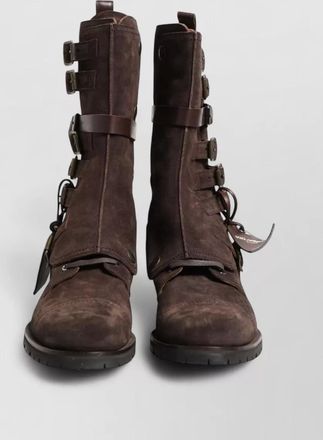 Dolce & Gabbana suede leather combat ankle boots