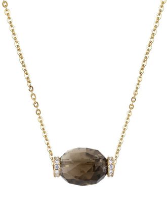Liv Oliver 18K Plated 22.20 Ct. Tw. Smokey Quartz Necklace
