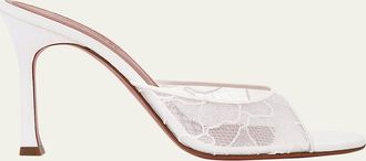 Amina Muaddi Alexa Lace Stiletto Mule Sandals