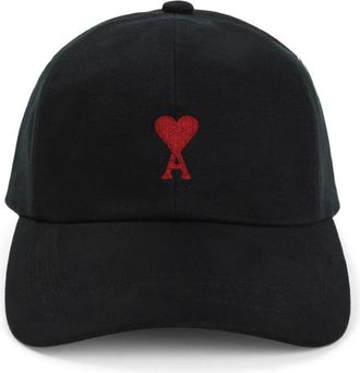 Ami Ami De Coeur Embroidery Cap - Heren - Petten - Zwart - ONE Size - Katoen - Accessoires