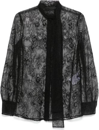 Valentino Garavani Camicia semi trasparente - Nero