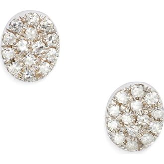 Meira T Diamond Stud Earrings in White at Nordstrom