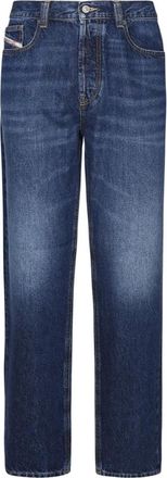 Diesel Straight Jeans, male, Blue, Size: W29 Blue Denim Cotton Jeans