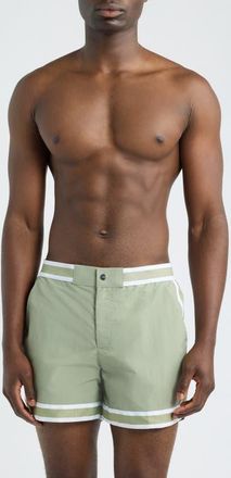 CH&Eacute; Studios Baller Recycled Nylon Swim Trunks in Sage-16 at Nordstrom, Size X-Large