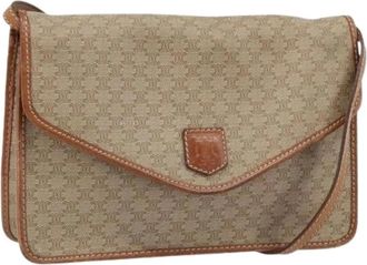 Celine Pre-owned Cross Body Bags, female, Beige, Size: ONE SIZE Pre-owned Vintage Macadam Canvas Shoulder Bag