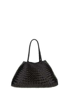 Dragon Diffusion Black Santa Croce Woven Leather Tote Bag