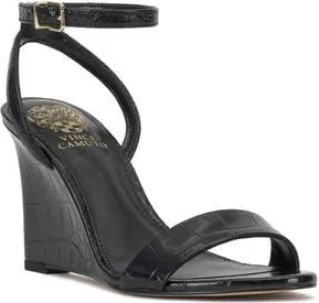 Vince Camuto Jefany Wedge Sandal in Black Black at Nordstrom Rack, Size 5.5
