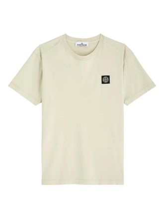 Stone Island T-shirt met logopatch - Beige