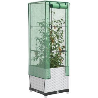 vidaXL Arriate Con Cubierta Invernadero Aspecto Rat&aacute;n 40x40x139 Cm Vidaxl