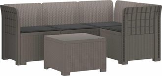 vidaXL Sof&aacute; De Jard&iacute;n Para 4 Personas Con Cojines Y Dise&ntilde;o De Rattan Vidaxl