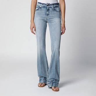 Haikure Jeans a zampa Flora in denim azzurro chiaro