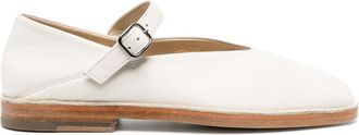 Christophe Lemaire square-toe ballet flats - women - Calf Leather/Calf Leather/Calf Leather - 36 - White