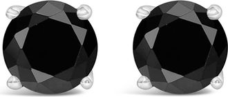 House of Brilliance 14K White Gold 5.00 Ct Black Diamond Stud Earrings with Screw Backs at Nordstrom