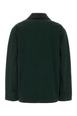 Miu Miu Womens Bottle Green Denim Jacket Bottiglia Exterior: Cotton Giubbini
