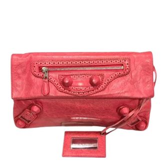 Balenciaga Pre-owned Clutches, female, Pink, Size: ONE SIZE Pre-owned Classic Envelope Lambskin Clutch Bag
