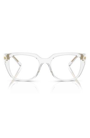 Dolce & Gabbana 53mm Square Optical Glasses in Crystal /Demo Lens at Nordstrom