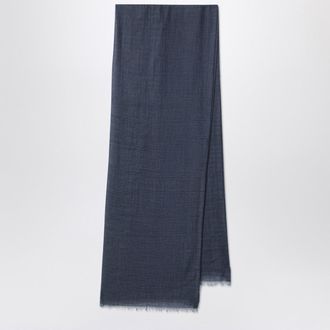 Loro Piana Blue Brina Cashmere And Silk Scarf