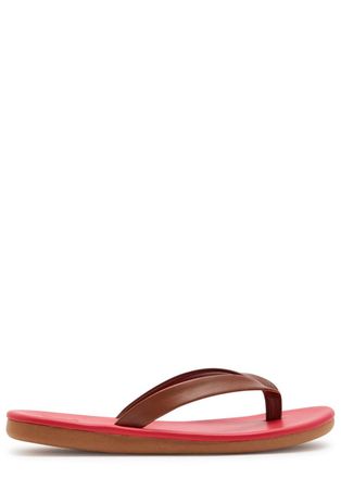 Ancient Greek Sandals Saionara Leather Flip Flops - Red - 40 (IT40/ UK7)