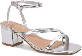 Berness Strappy Block Heel Sandal in Silver at Nordstrom Rack, Size 6.5