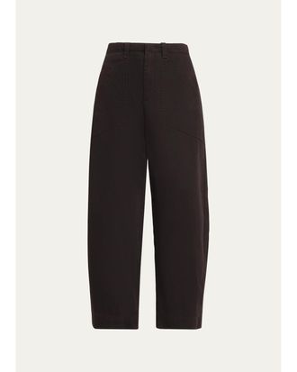 Vince Washed Cotton Twill Mid-Rise Utility Pants