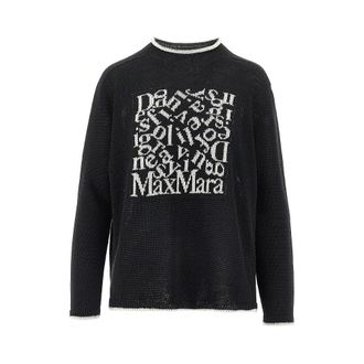 Max Mara Logo intarsia linen sweater Woman M