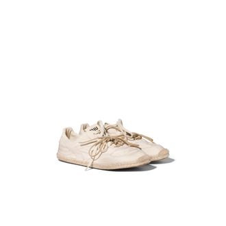 Miu Miu Gymnasium Canvas Sneakers, Woman, Ecru, Size 41