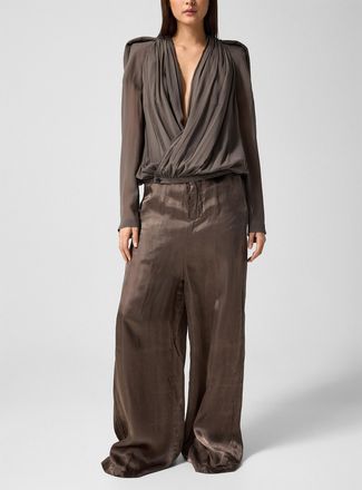Rick Owens Womens Wide-leg satiny pant