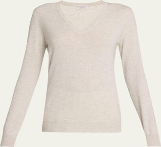 Brunello Cucinelli Monili-Trim V-Neck Cashmere Sweater
