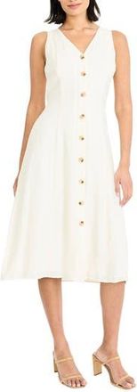 Maggy London Sleeveless Midi Shirtdress in Ivory at Nordstrom Rack, Size 18 (Similar To 16W)