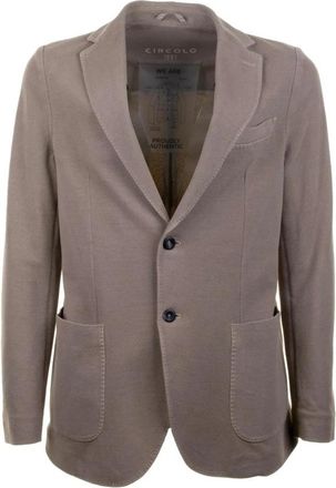Circolo 1901 Tailored Button-Front Overshirt Jacket - Heren - Blazers - Bruin - L - Leer - Jassen
