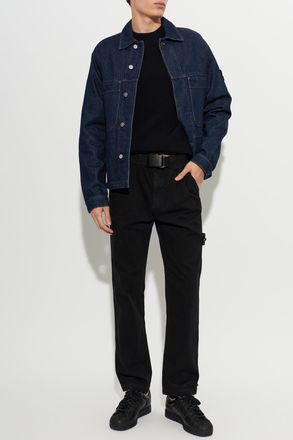 Stone Island Denim Jacket With Pockets, Mens, Navy Blue