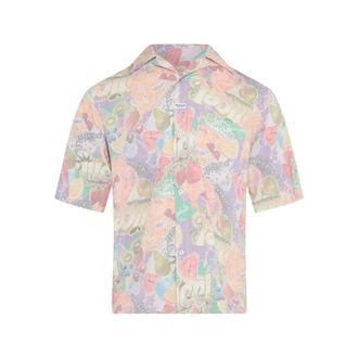 Martine Rose Short Sleeve Shirts, male, Multicolor, Size: XL Fruit-print Short-Sleeve Shirt