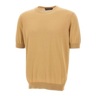 FILIPPO DE LAURENTIIS Crepe Cotton Jumper - male - Filippo De Laurentiis - Round-neck Knitwear - Beige - M - Knitwear