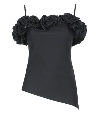 Coperni Stretch Jersey Top With Ruffles