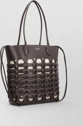 Ferragamo gancini m leather beach bag