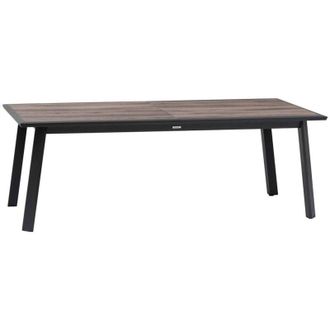 Hesperide Tavolo da giardino allungabile pavane, grafite e pecan, 12 posti a sedere, in alluminio rivestito in resina epossidica - Hesp&eacute;ride