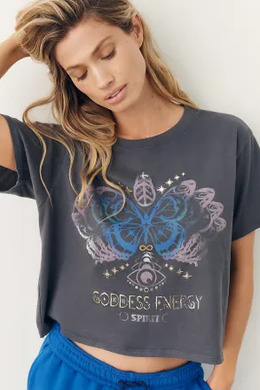 Spiritual Gangster 100% Cotton Butterfly Graphic Tee