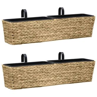 Berkfield Home Garden Planters 2 pcs Water Hyacinth in Brown