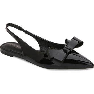 Berness Bow Slingback Flat in Black at Nordstrom Rack, Size 6.5
