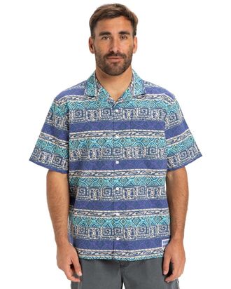 Quiksilver Funktionshemd QUIKSILVER Global Heat, Herren, Gr. L, US-Gr&ouml;ssen, blau (aqua sky global heat 32x32), Obermaterial: 70% Walkfrottier, 30% Leinen;, Hemde