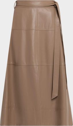 Tanya Taylor Hudley Vegan Leather Midi Skirt
