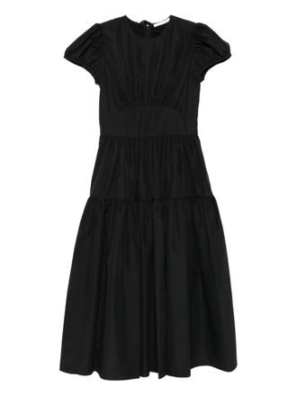 Cecilie Bahnsen tiered puff-sleeve dress - women - Polyester - 10 - Black
