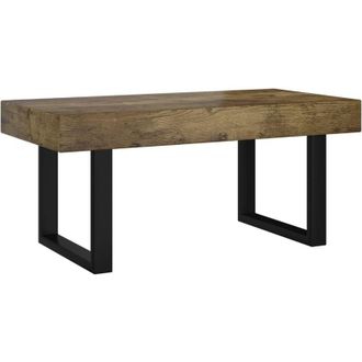 vidaXL Coffee Table Dark Brown and Black 90x45x40 cm MDF and Iron vidaXL