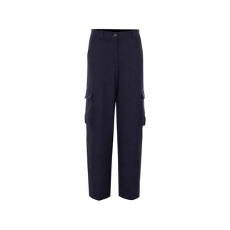 Pinko Pinko - Caldaro Broek - Dames - Broeken - Blauw - Maat: S Wol