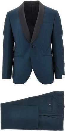 Lubiam Tailored wool suit with satin details Man 46