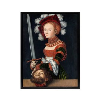 Artery8 Lucas Cranach Judith With The Head of Holofernes Framed Canvas Art | Size: W24 x H32