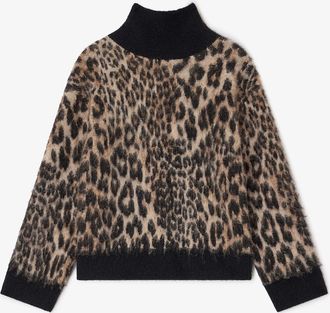 Ganni Mixed Leopard Open Back Jumper