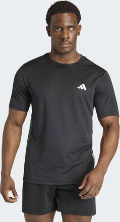 adidas T-Shirt ADIDAS PERFORMANCE WORKOUT ESSENTIALS BASE 3-STREIFEN, Herren, Gr. XXL, schwarz, team dunkelgr&uuml;n, wei&szlig;, better scarlet, Obermaterial: 100% Pol
