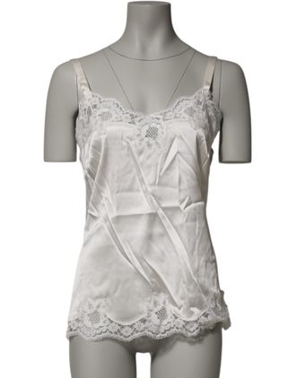 Dolce & Gabbana Off White Floral Lace Tank Lingerie Top Womens Underwear